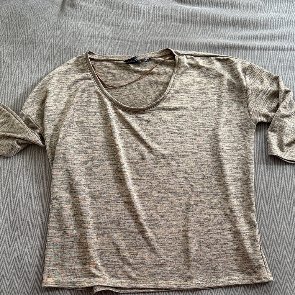 Cotton On Heathered Tan Short Sleeve Top
